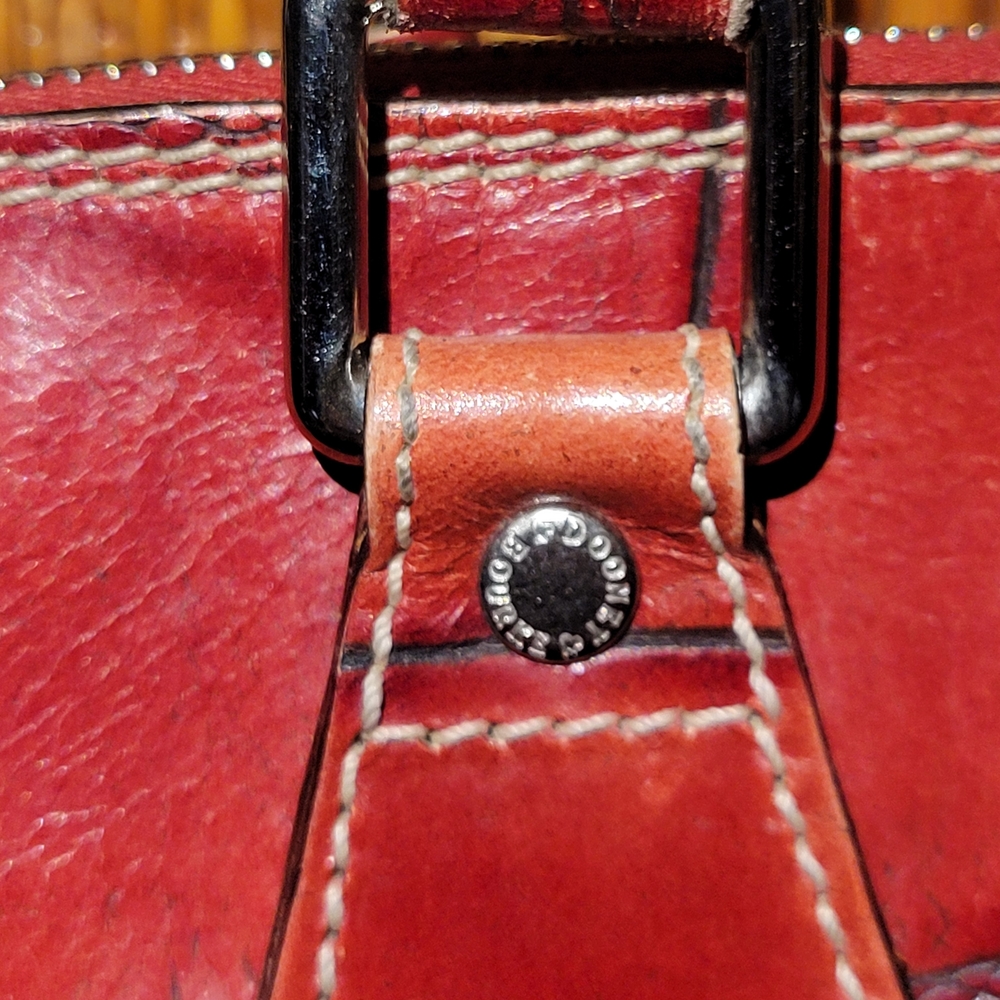Dooney & Bourke Red Croc-Embossed Leather Bag - Picture 4 of 7